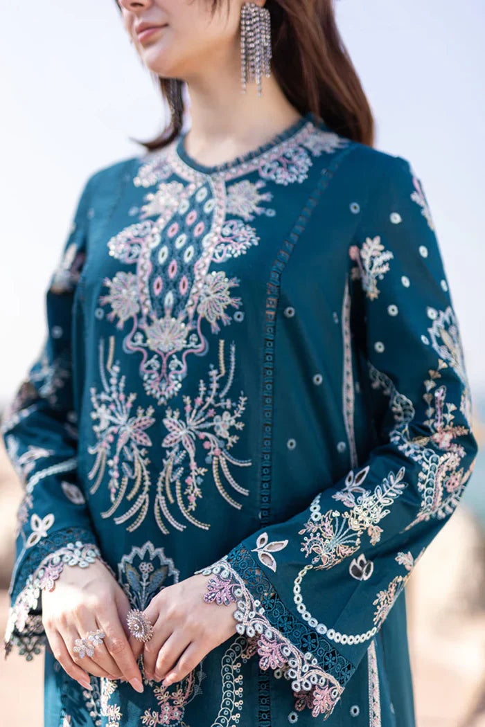 Qalamkar Luxury Embroidered Lawn 3pc  FS-8855