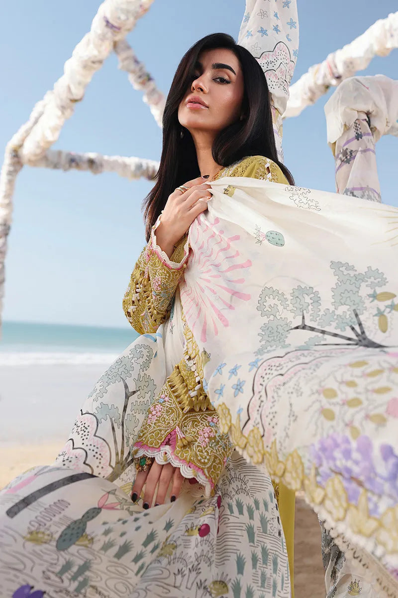 Luxury Lawn 3PC Chikenkari Heavy Embroidered Suit - FS 6655