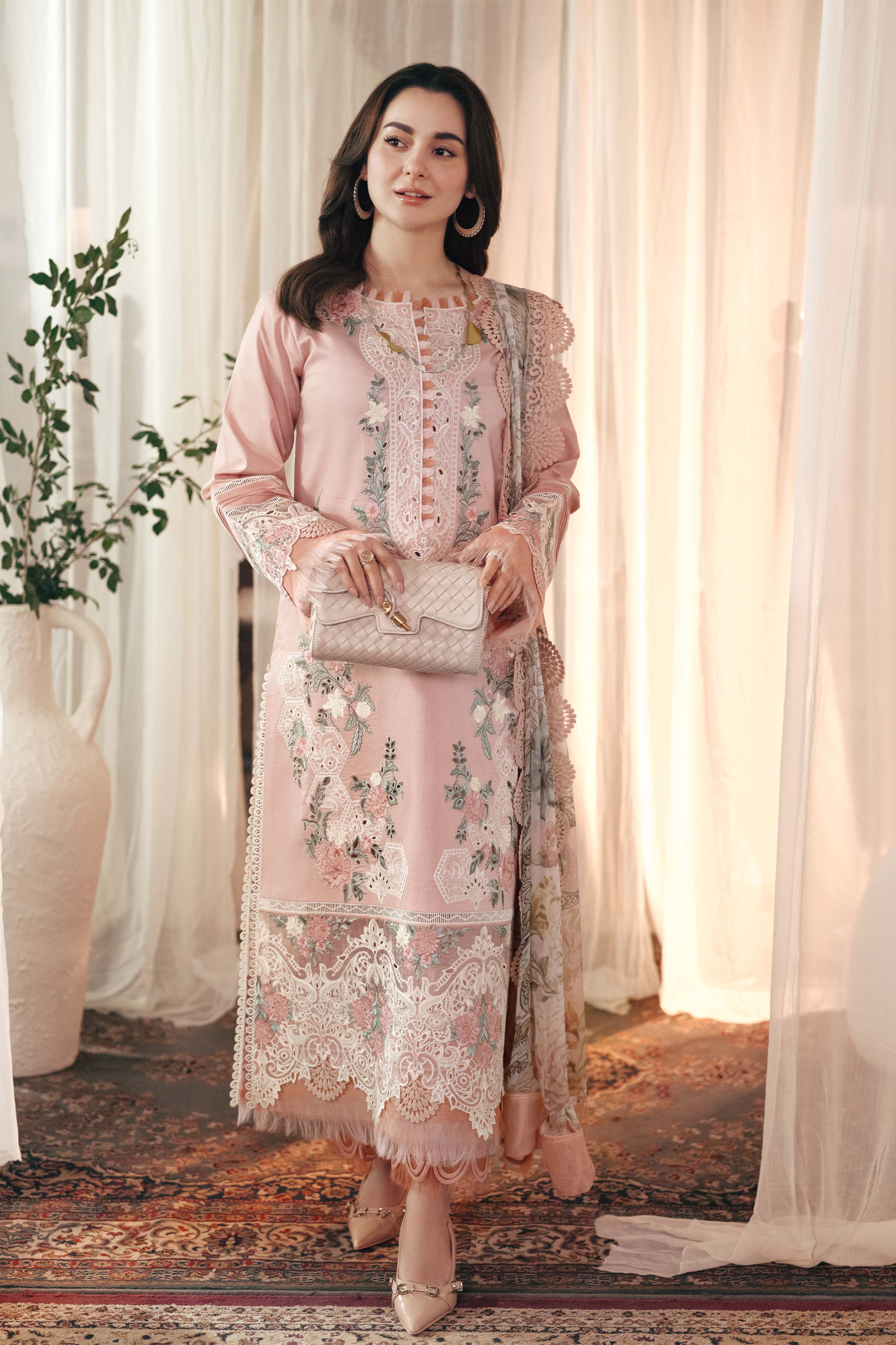 Lawn-3PC Embroidered Shirt with Digital Printed Jacquard Dupatta- 5036