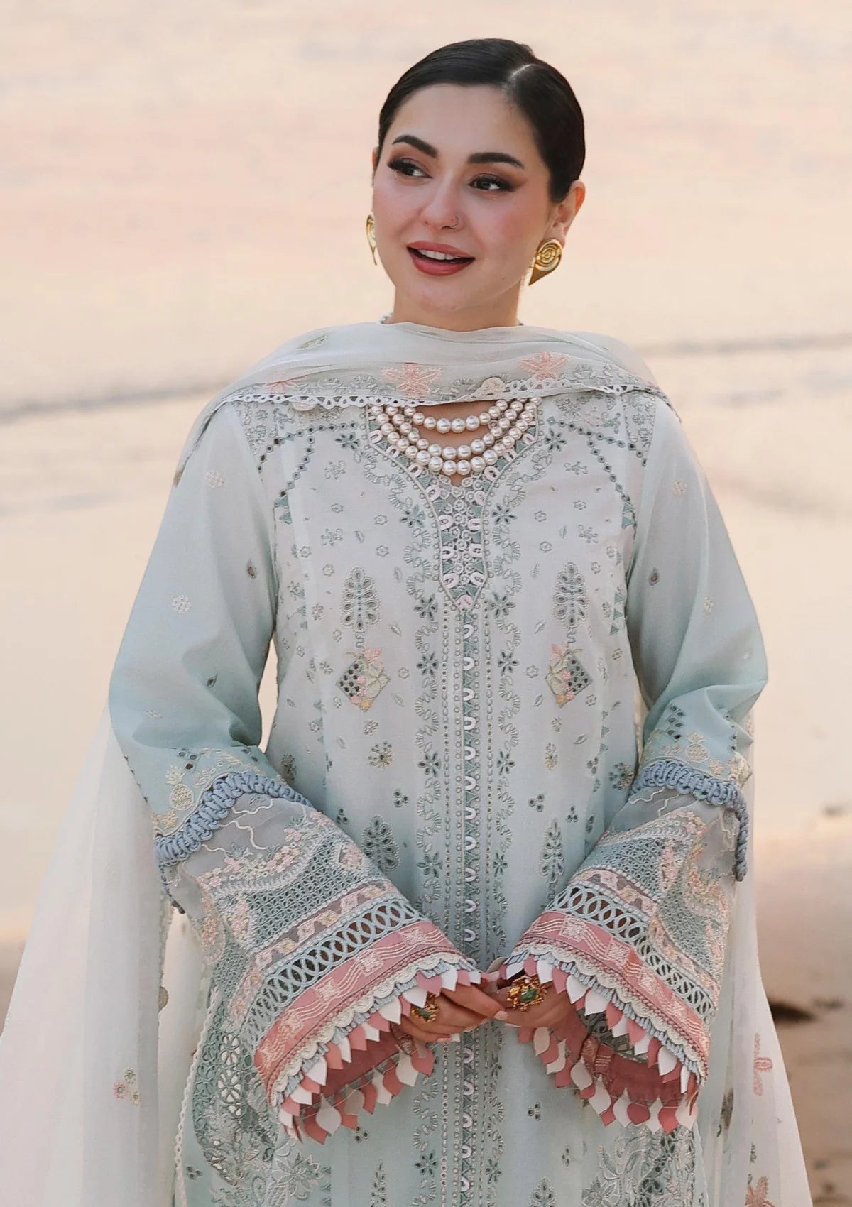 Embroidered 3-Piece Unstitched Suit – Mint Green(TFS 777)