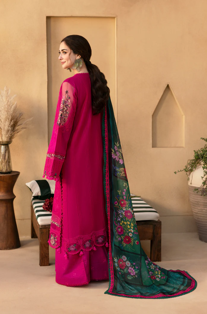 3PC Lawn Embroidered Shirt With Digital Printed Jacquard Dupatta 5038