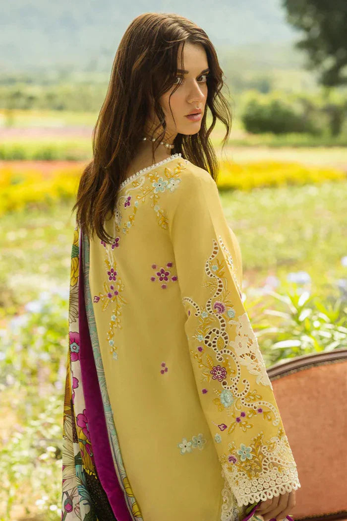Mushq Embroidered Lawn 3pc with Silk Dupatta FS3309