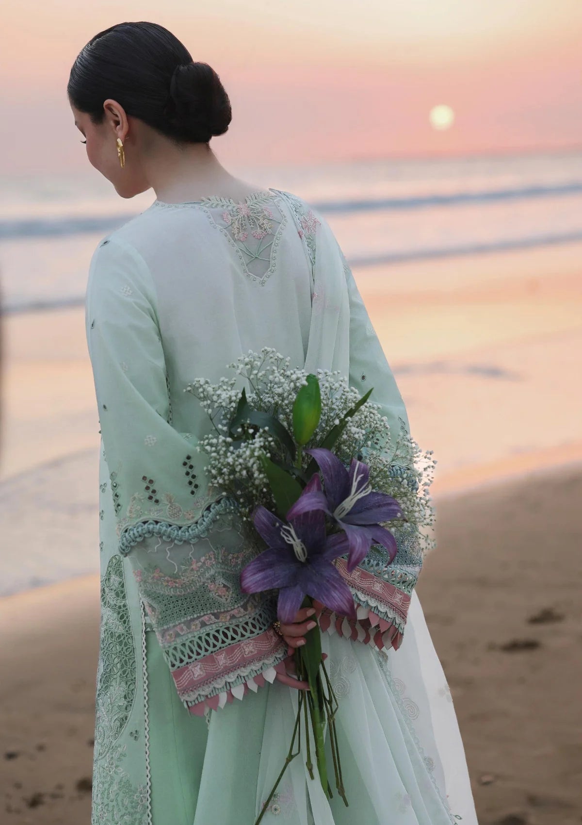 Embroidered 3-Piece Unstitched Suit – Mint Green(TFS 777)