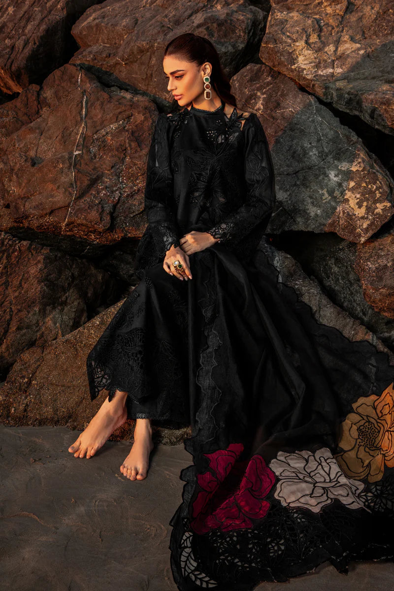 3 Pc Embroidered Lawn Shirt with Embroidered Organza Dupatta With Patches KH2640