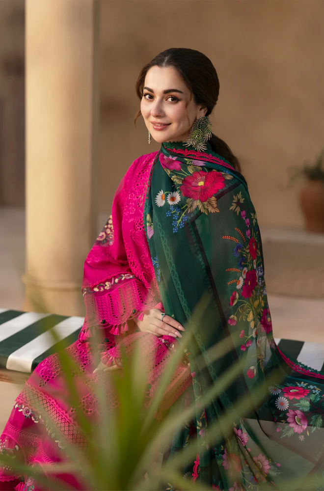 3PC Lawn Embroidered Shirt With Digital Printed Jacquard Dupatta 5038