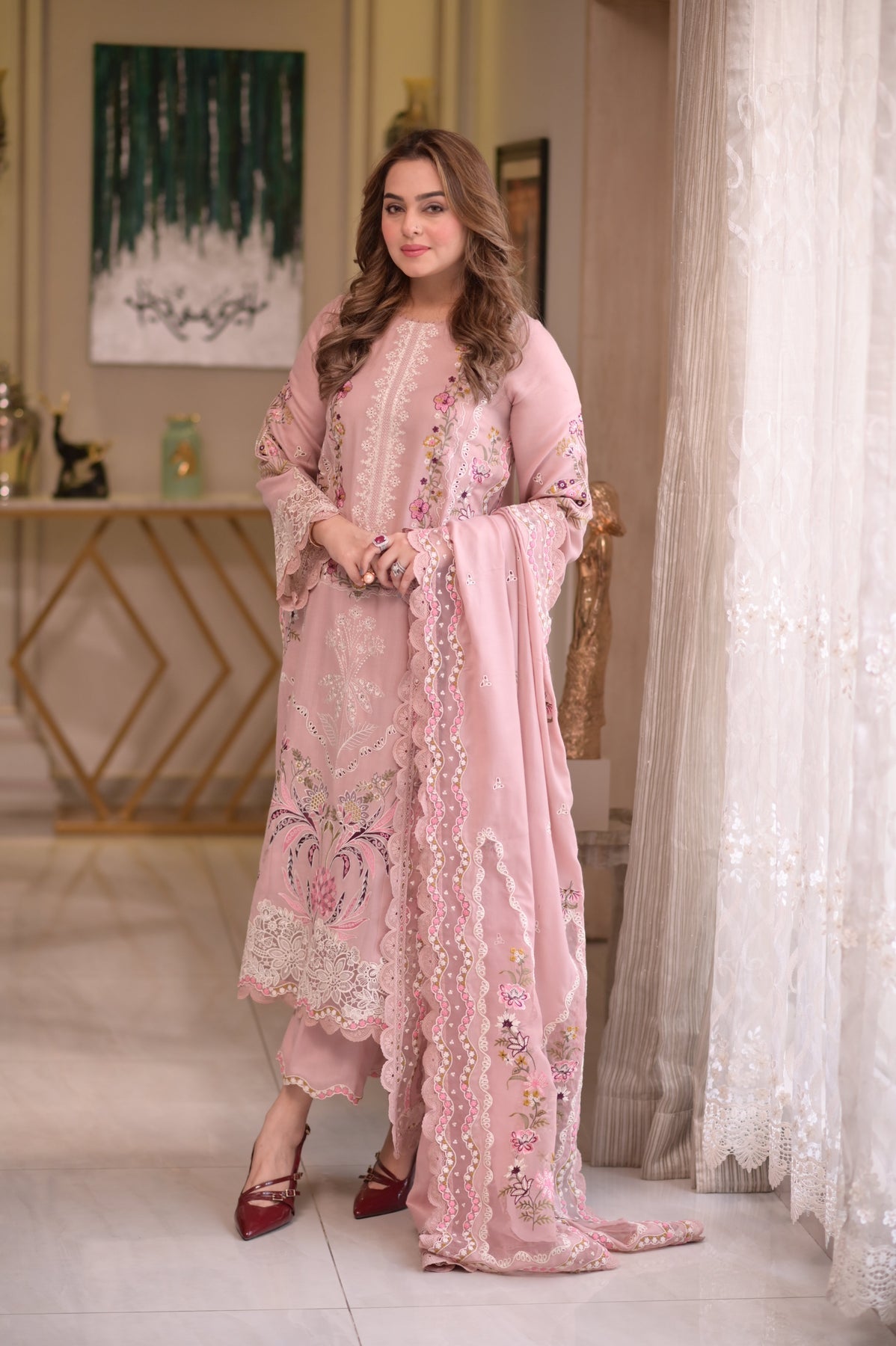 Lawn Unstitched Embroidered Collection with Chafoon Dupata 5107