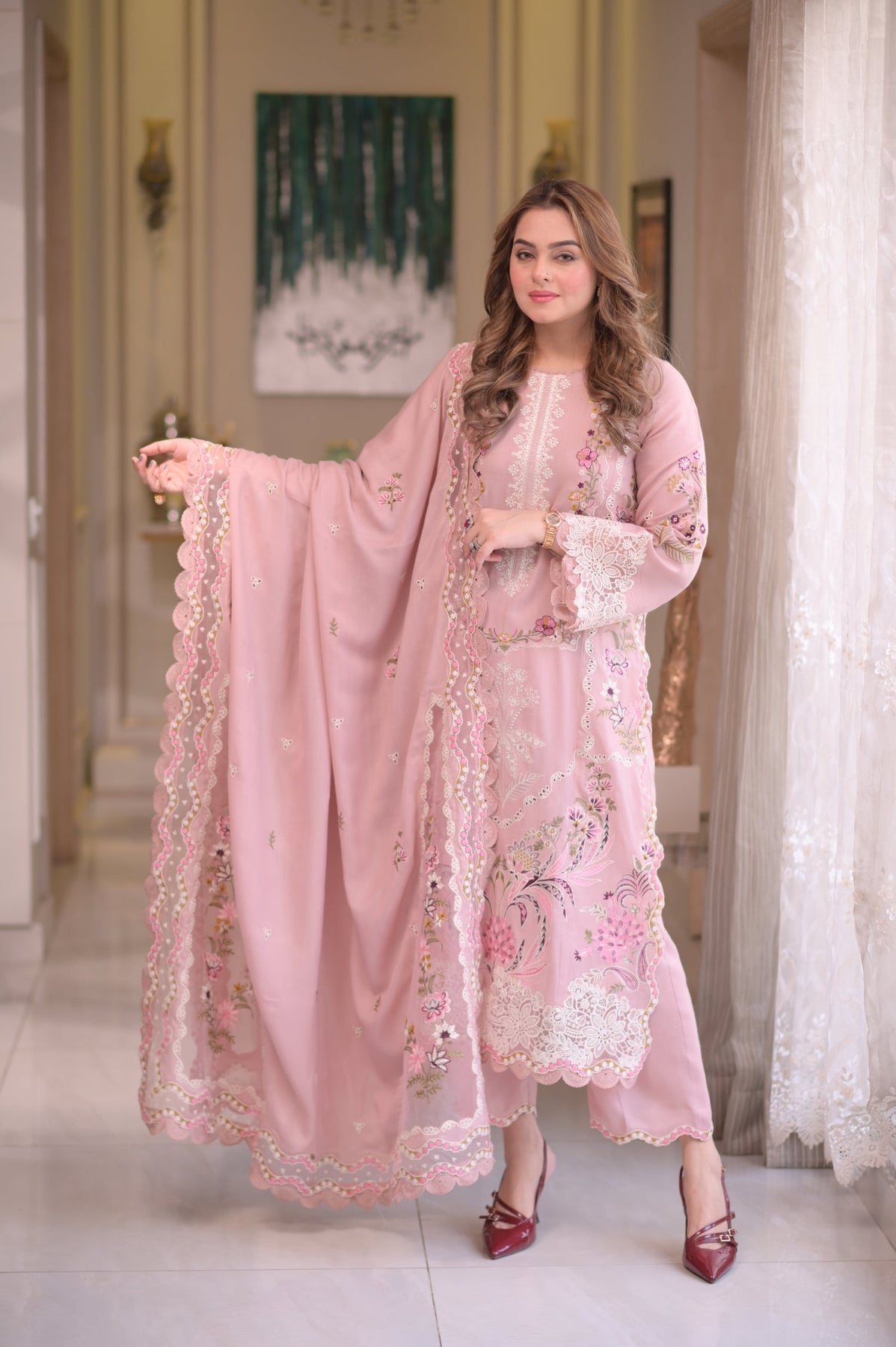Lawn Unstitched Embroidered Collection with Chafoon Dupata 5107