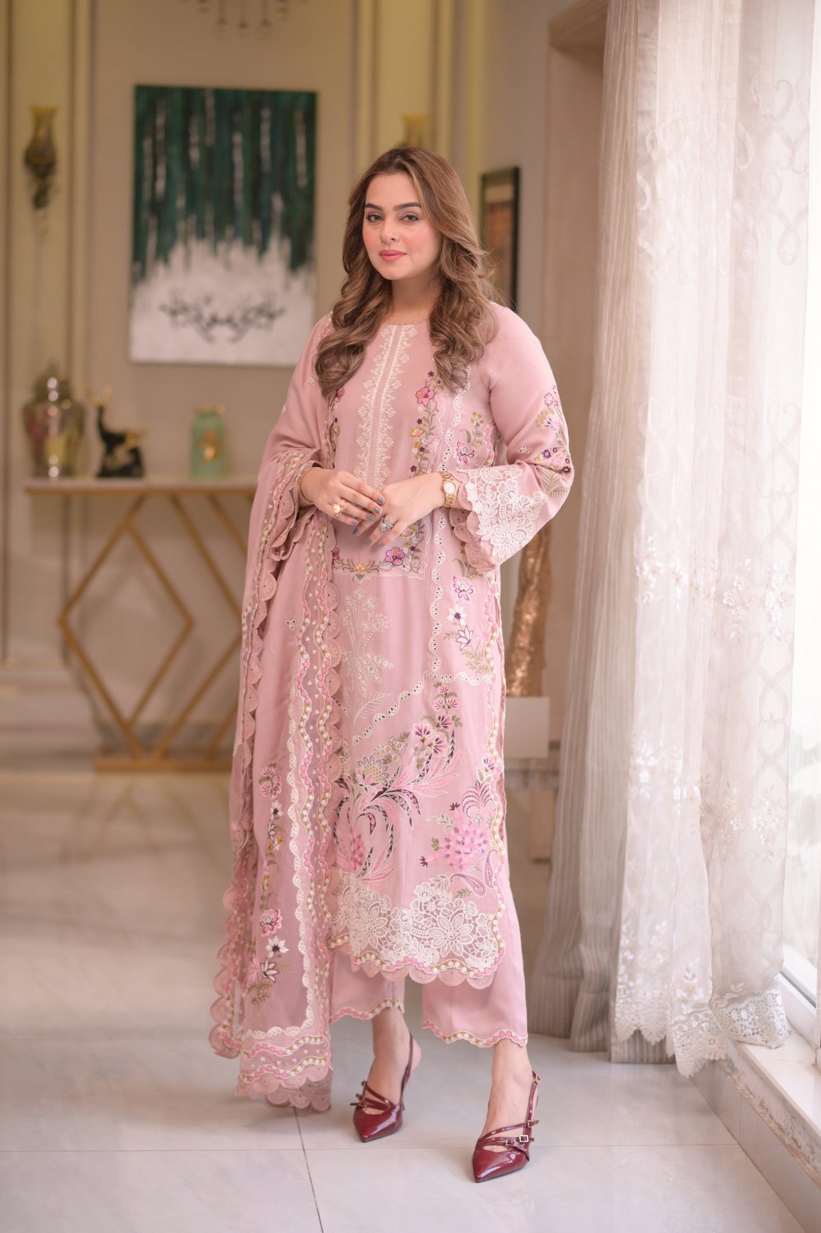 Lawn Unstitched Embroidered Collection with Chafoon Dupata 5107
