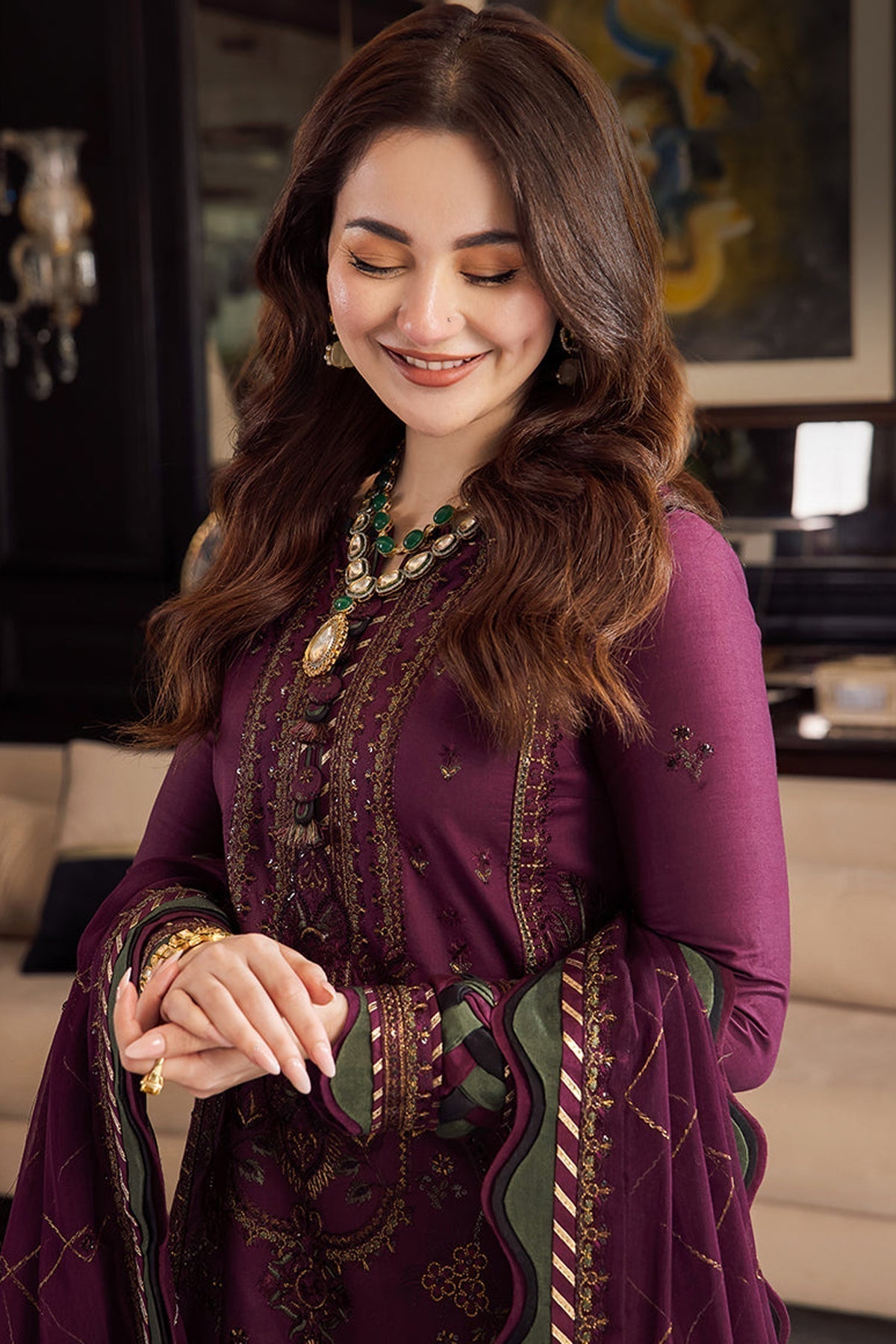 Dhanak 3PC Embroidered With Dhanak Embroidered Dupatta 668