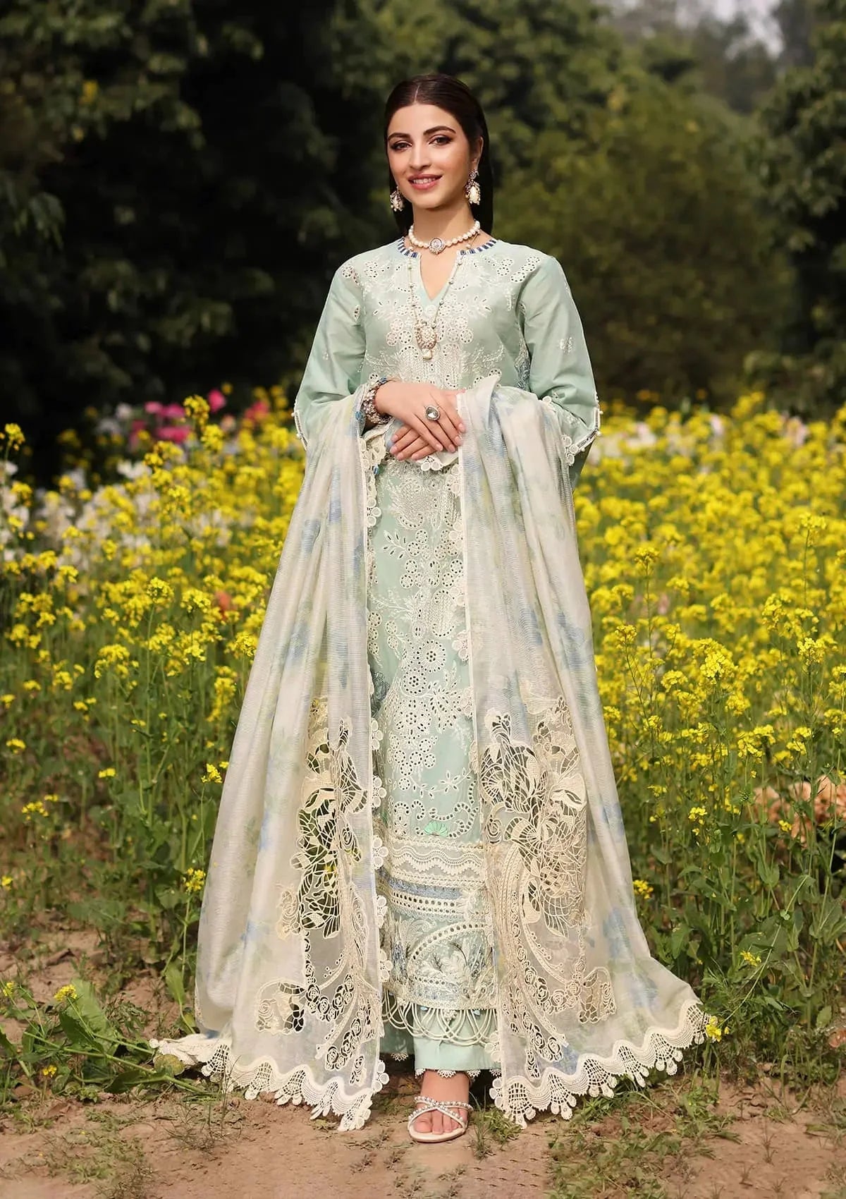Kahf Premium Festive Embroidered Unstitched Lawn 3PC – KFL-01 TABIR
