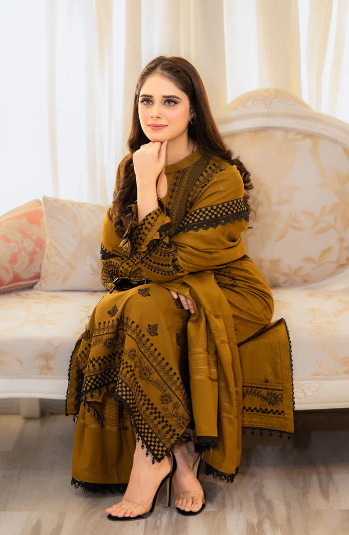 3pc UNSTITCH Lawn Article With Chiffon Dupata 3PC SUIT-5106