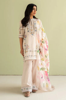 3 Piece Digital Printed Lawn Shirt with Silk Dupatta BQ 423