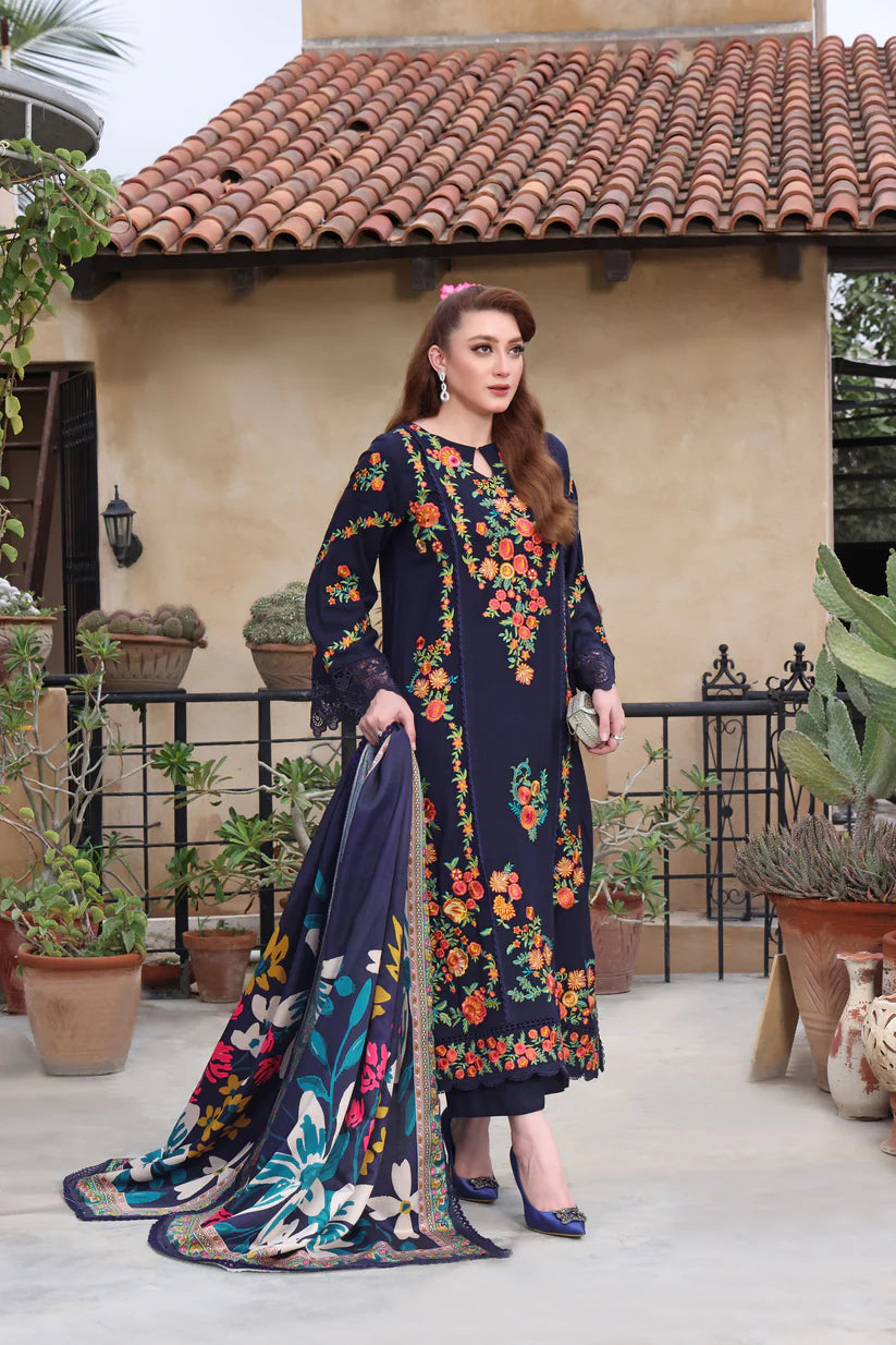 Lawn-3PC Embroidered Shirt with Digital Printed Jauqard Dupatta FS3098