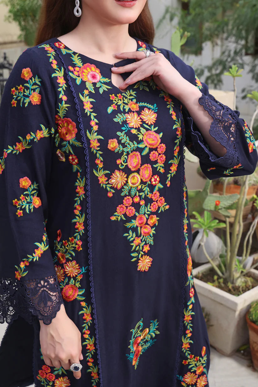 Lawn-3PC Embroidered Shirt with Digital Printed Jauqard Dupatta FS3098