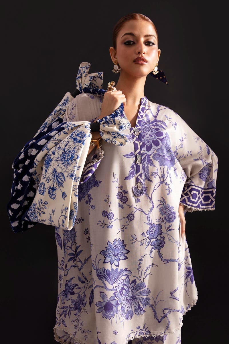 Lavender Floral Printed 3-Piece Lawn Suit | Sana Safinaz (HE) 478