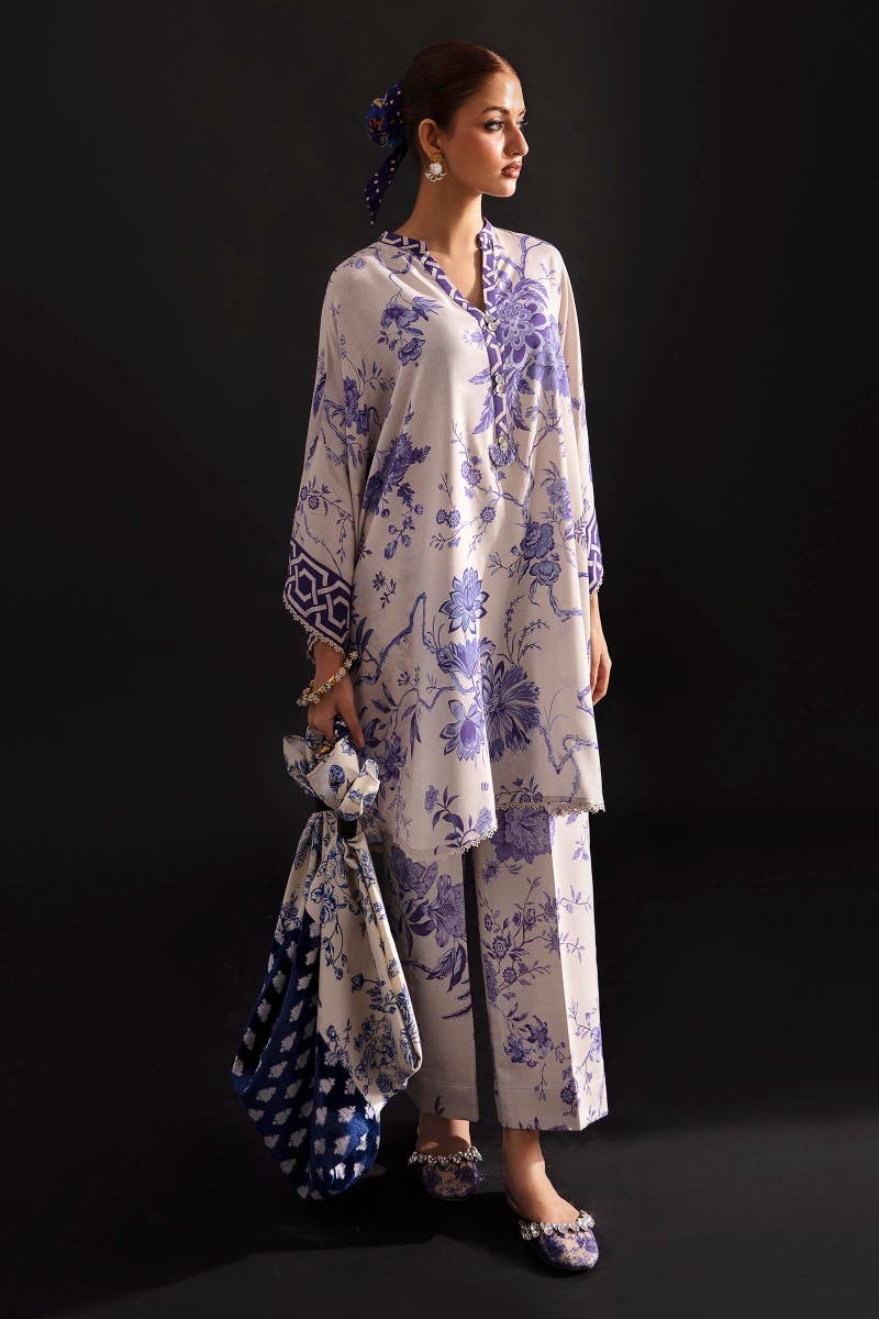 Lavender Floral Printed 3-Piece Lawn Suit | Sana Safinaz (HE) 478
