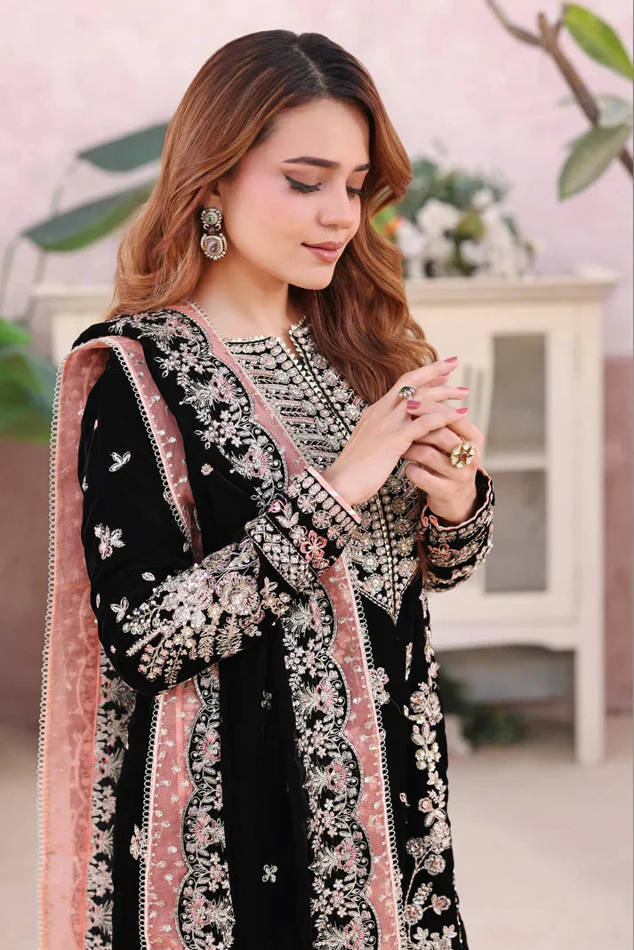 Embroidered Velvet 3PC Set | FS3129