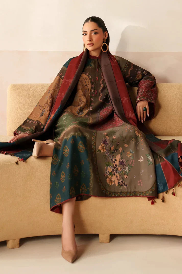 3PC LAWN PRINTED SHIRT WITH VOILE PRINTED DUAPTTA - SS4016 FS3126