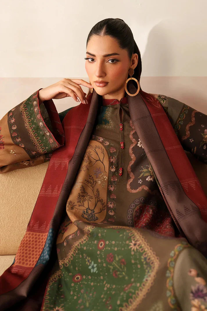 3PC LAWN PRINTED SHIRT WITH VOILE PRINTED DUAPTTA - SS4016 FS3126