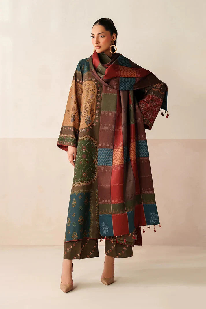 3PC LAWN PRINTED SHIRT WITH VOILE PRINTED DUAPTTA - SS4016 FS3126