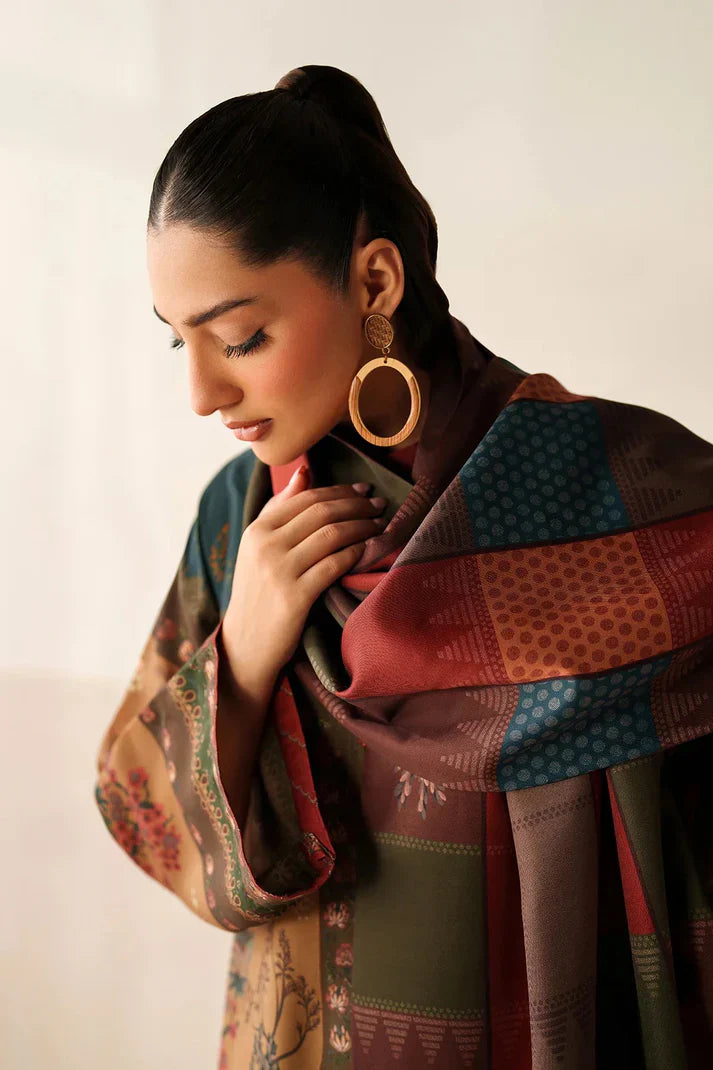 3PC LAWN PRINTED SHIRT WITH VOILE PRINTED DUAPTTA - SS4016 FS3126