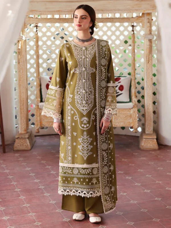 Lawn-3PC Embroidered Shirt With Organza Embroidered Dupatta-SS5211