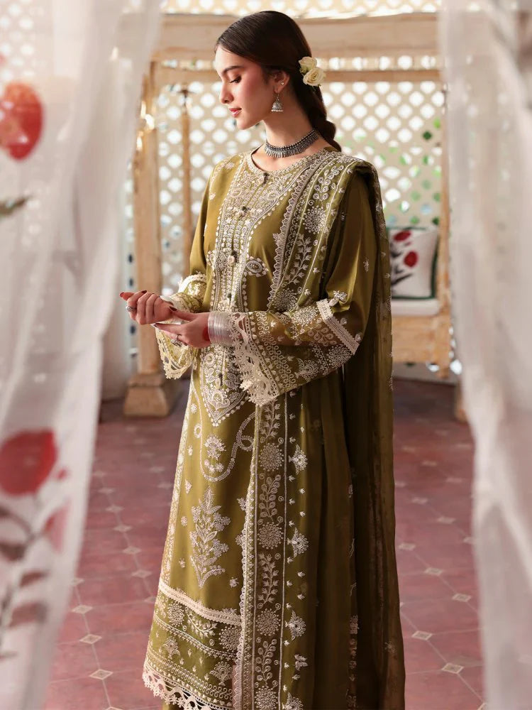 Lawn-3PC Embroidered Shirt With Organza Embroidered Dupatta-SS5211