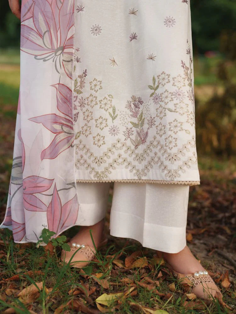 Lawn-3PC Embroidered With Digital Printed Jacquard Dupatta-5158
