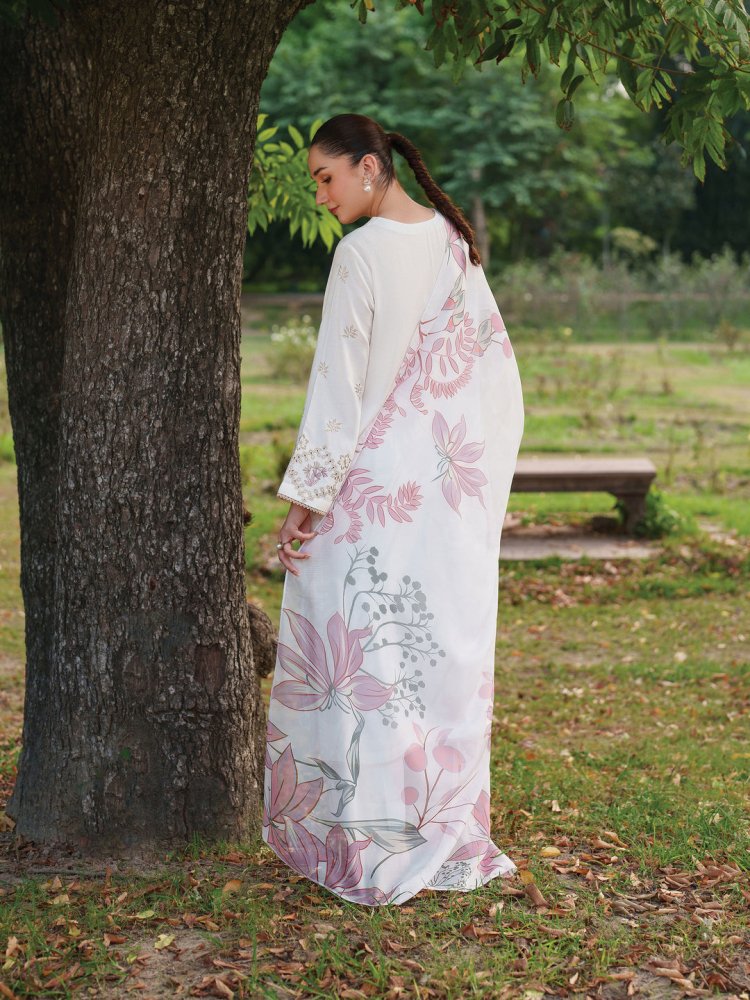 Lawn-3PC Embroidered With Digital Printed Jacquard Dupatta-5158