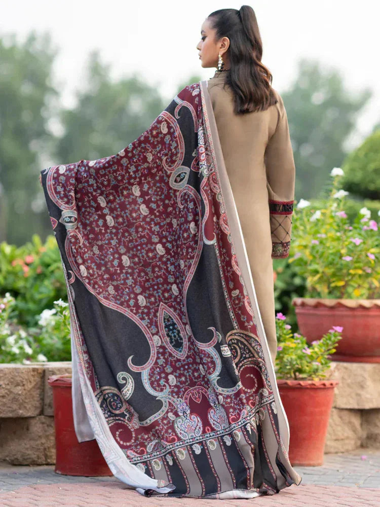 Lawn 3PC Embroidered With Digital Printed Jauqard Dupatta- SS5238