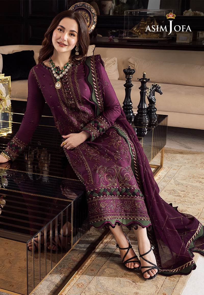 Dhanak 3PC Embroidered With Dhanak Embroidered Dupatta 668