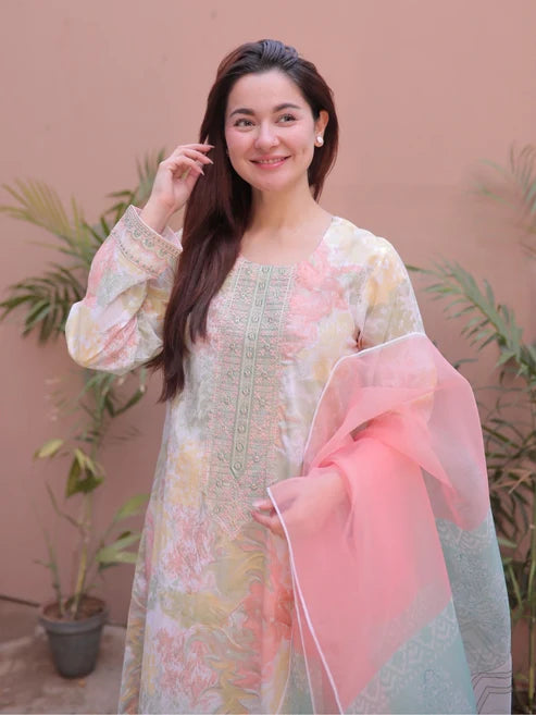 Digital Printed Lawn 3 Piece Unstitched Dress (SS 1552)