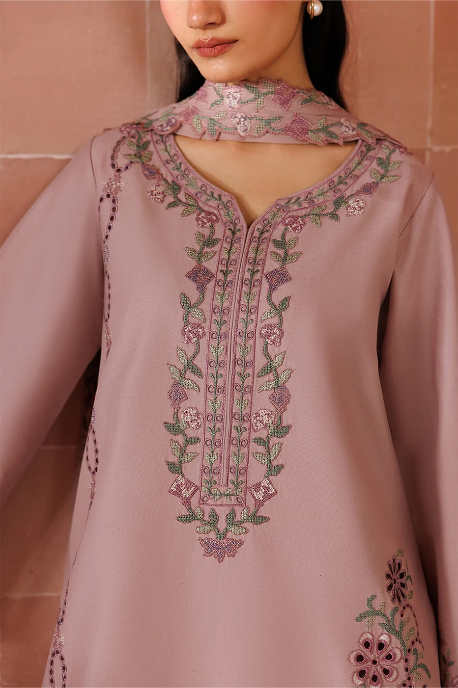Dusty Rose Embroidered 2-Piece Suit (HE D#19A)